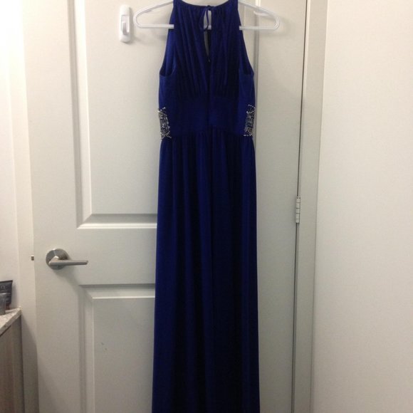 Laura Petite royal blue maxi key hole neck line dress - Picture 2 of 9